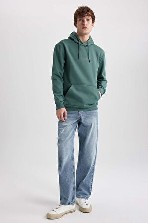 DeFacto Regular Fit Kapüşonlu Baskılı Sweatshirt A4783AX23AUGN755