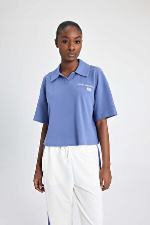DeFactoFit NBA Wordmark Regular Fit Polo Yaka Pike Kısa Kollu Tişört B3953AX24SPIN229