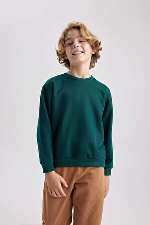 DeFacto Erkek Çocuk Bisiklet Yaka Basic Düz Sweatshirt B7772A8NSGN671