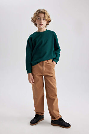 DeFacto Erkek Çocuk Bisiklet Yaka Basic Düz Sweatshirt B7772A8NSGN671