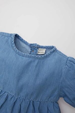 DeFacto Kız Bebek Kısa Kollu Jean Elbise B8215A524SMNM28