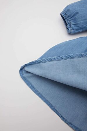 DeFacto Kız Bebek Kısa Kollu Jean Elbise B8215A524SMNM28