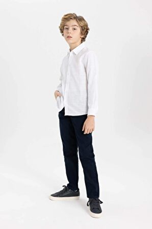 DeFacto Erkek Çocuk Lacivert Düz Paça Gabardin Basic Pantolon X4224A624SMNV146