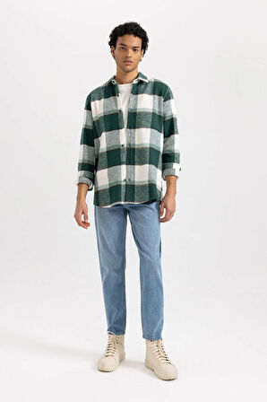 Regular Fit Kareli Oduncu Uzun Kollu Gömlek