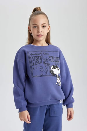 DeFacto Kız Çocuk Snoopy Bisiklet Yaka Sweatshirt B2525A823WNPR160