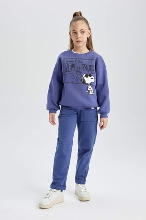DeFacto Kız Çocuk Snoopy Bisiklet Yaka Sweatshirt B2525A823WNPR160