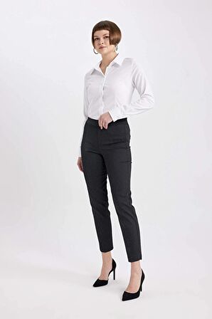 DeFacto Sigaret Normal Bel Düz Paça Saten Basic Pantolon J8741AZ24SMBK81