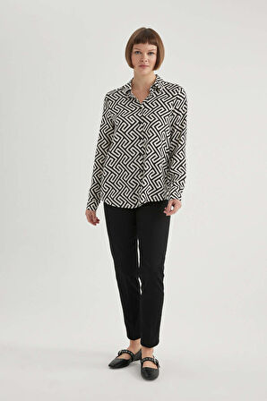 Regular Fit Gömlek Yaka Uzun Kollu Gömlek