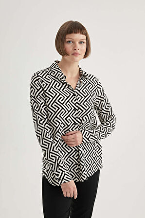 Regular Fit Gömlek Yaka Uzun Kollu Gömlek