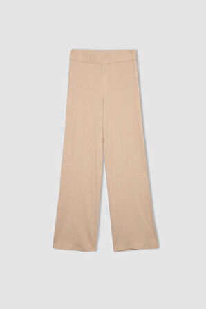 DeFacto Bürümcük Pantolon Wide Leg Geniş Bol Paça Esnek Belli C0200AX24SPBG775