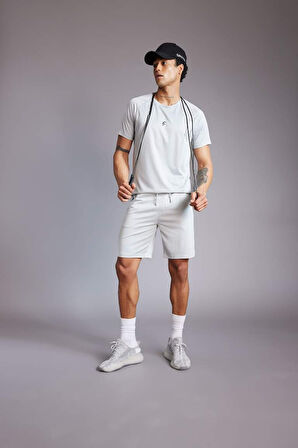 DeFactoFit Slim Fit Yaka Baskılı Sporcu Kısa Kollu Tişört