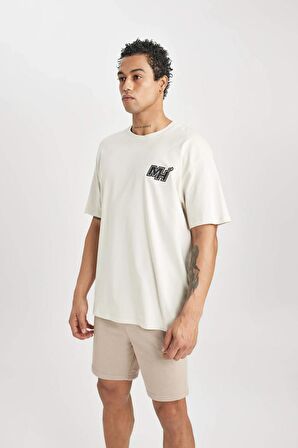 DeFactoFit NBA Miami Heat Boxy Fit Bisiklet Yaka Tişört
