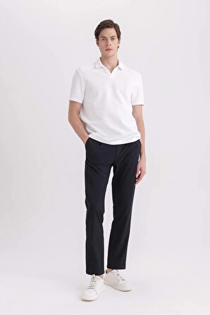 DeFacto Yazlık Kumaş Pantolon Tailored Regular Fit Normal Kesim Basic Düz Cepli Düz Paça A7273AX24SPNV263