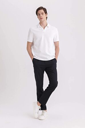 DeFacto Yazlık Kumaş Pantolon Tailored Regular Fit Normal Kesim Basic Düz Cepli Düz Paça A7273AX24SPNV263