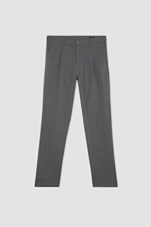 DeFacto Yazlık Kumaş Pantolon Tailored Regular Fit Normal Kesim Basic Düz Cepli Düz Paça A7273AX24SPAR198