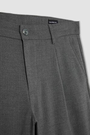 DeFacto Yazlık Kumaş Pantolon Tailored Regular Fit Normal Kesim Basic Düz Cepli Düz Paça A7273AX24SPAR198