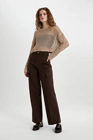 DeFacto Relax Fit Kayık Yaka Kroşe Triko Kazak C4206AX24SPBG287