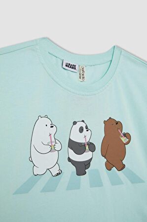 DeFacto Kız Çocuk We Bare Bears Bisiklet Yaka Kısa Kollu Tişört C2630A824SMTR77