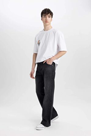 DeFacto Flayer Fit Geniş Paça Jean Pantolon B8325AX24SMNM40
