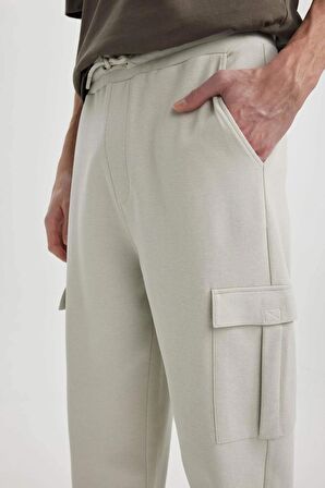 DeFacto Oversize Fit Kargo Cepli Esnek Paça Pike Eşofman Altı C4043AX24SPGR437