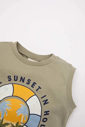 DeFacto Erkek Bebek Bisiklet Yaka Deniz Baskılı Atlet C3989A524HSKH271