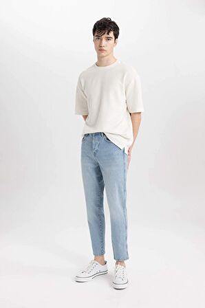 Slim Crop Fit Dar Kalıp Normal Bel Dar Paça Jean Pantolon
