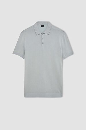 DeFacto Slim Fit Dar Kesim Kısa Kollu Basic Düz Triko Polo Tişört Y5369AZ24SMGR130