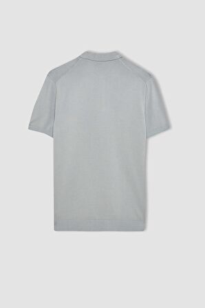 DeFacto Slim Fit Dar Kesim Kısa Kollu Basic Düz Triko Polo Tişört Y5369AZ24SMGR130