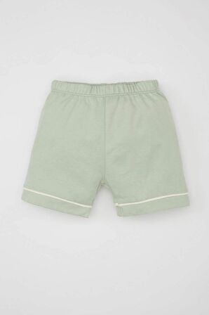 DeFacto Kız Bebek Nakışlı Kısa Kollu Penye Şortlu Pijama Takımı C3480A524HSER98