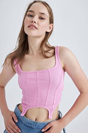 DeFacto Coool Fitted Korse Görünümlü Fitilli Kaşkorse Atlet A8762AX23SMPN179