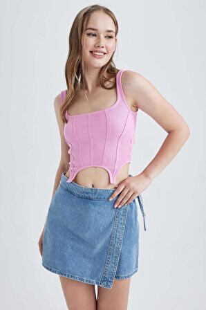 DeFacto Coool Fitted Korse Görünümlü Fitilli Kaşkorse Atlet A8762AX23SMPN179