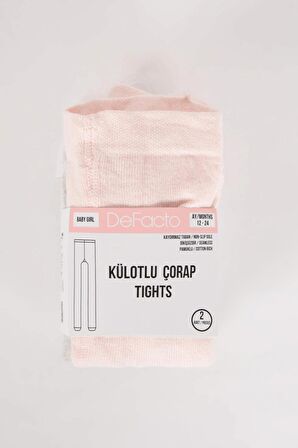 Kız Bebek Kaydırmaz Taban 2'li Pamuklu Külotlu Çorap