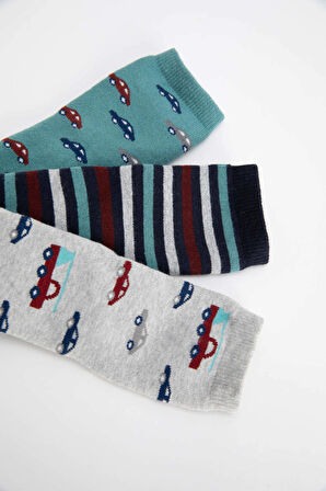 DeFacto Erkek Bebek 3'lü Pamuklu Uzun Çorap B1429A5NSKR1