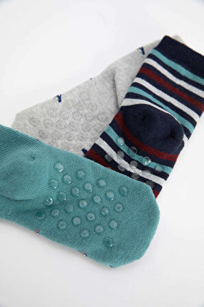 DeFacto Erkek Bebek 3'lü Pamuklu Uzun Çorap B1429A5NSKR1