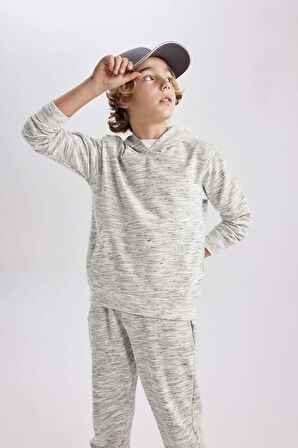 DeFacto Erkek Çocuk Kapüşonlu Sweatshirt C0084A823CWGR499