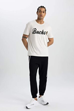 DeFactoFit NBA Milwaukee Bucks Standart Fit Jogger Eşofman Altı B3913AX24SPBK81