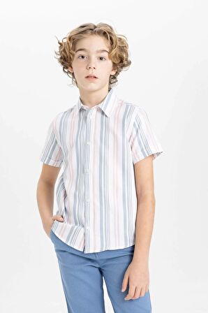 DeFacto Erkek Çocuk Polo Yaka Twill Kısa Kollu Gömlek Z3036A624SMER139