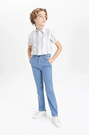DeFacto Erkek Çocuk Polo Yaka Twill Kısa Kollu Gömlek Z3036A624SMER139