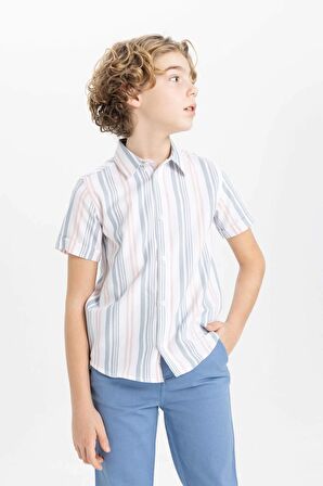 DeFacto Erkek Çocuk Polo Yaka Twill Kısa Kollu Gömlek Z3036A624SMER139