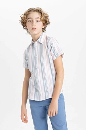 DeFacto Erkek Çocuk Polo Yaka Twill Kısa Kollu Gömlek Z3036A624SMER139