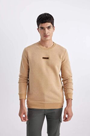 DeFacto Regular Fit Bisiklet Yaka Baskılı Sweatshirt B4156AX23WNBG275