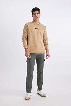 DeFacto Regular Fit Bisiklet Yaka Baskılı Sweatshirt B4156AX23WNBG275
