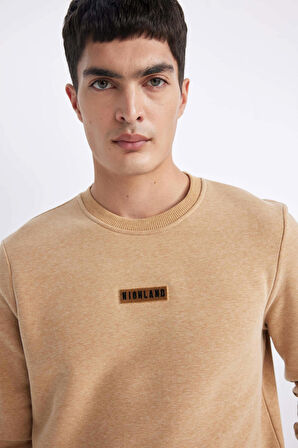 DeFacto Regular Fit Bisiklet Yaka Baskılı Sweatshirt B4156AX23WNBG275