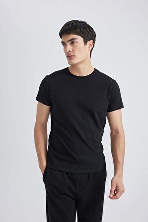 DeFacto Slim Fit Dar Kesim Bisiklet Yaka Kısa Kollu Üst L4885AZ24SMBK27