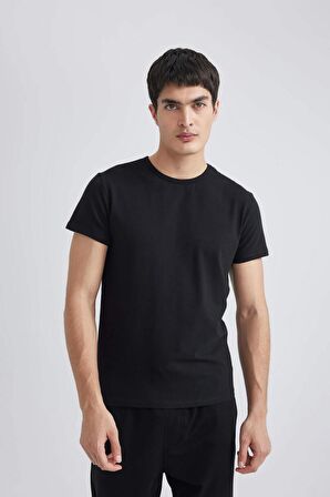 DeFacto Slim Fit Dar Kesim Bisiklet Yaka Kısa Kollu Üst L4885AZ24SMBK27