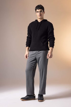 DeFacto Pantolon Relax Fit Beli Bağcıklı Cepli Basic Düz Düz Paça B7336AX23WNAR162