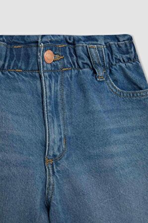 DeFacto Kız Çocuk Paperbag Jean Şort B8113A824SMNM28