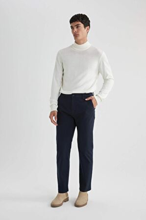 Regular Fit Fermuar Cepli Gabardin Chino Kanvas Pantolon