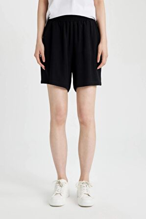 DeFacto Paperbag Yüksek Bel Geniş Paça Belmando Şort T0883AZ24HSBK81