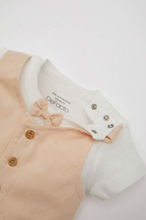 DeFacto Erkek Bebek 2'li Takım Dokuma Kısa Kollu Çıtçıtlı Body Şort C4361A524SMBG287